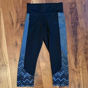 adidas Black and Gray Chevron Capri Leggings